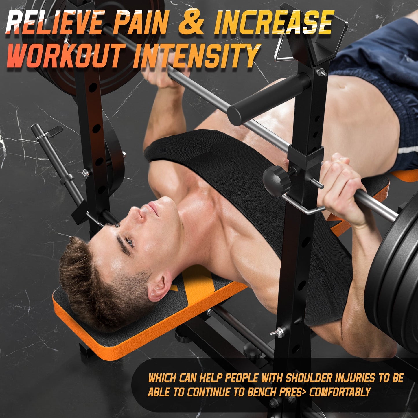 Weight Bench, Bench Press Set with Leg Extension, 6 in 1 Olympic Adjustable Weight Bench for Home Gym, Multi-Function Strength Training Bench Press Exercise Equipment
