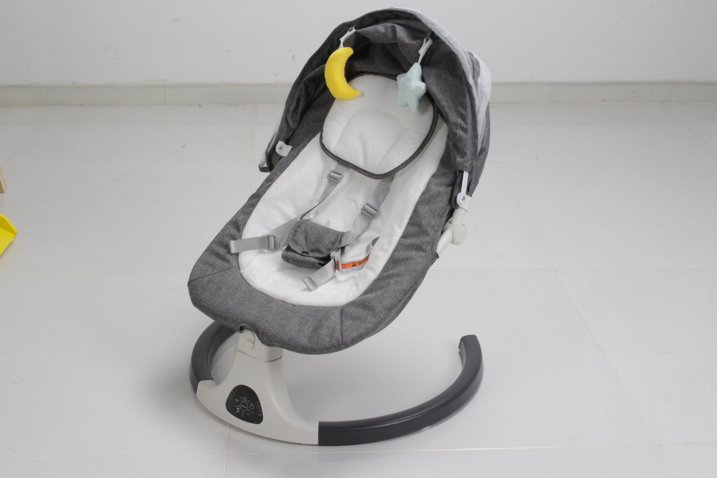 SACVON Bluetooth Baby Swing for Infants to Toddlers, 5-Speed Electric Rocker with Music, Timer, Remote & Safety Harness, 0–6 Months, Dark Gray