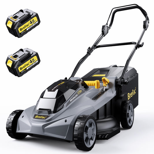40V (2 x 20V) 17'' Cordless Lawn Mower, Multi-Functional Grass Cutter with 4.0Ah Battery, 6 Adjustable Height Settings, Durable Manganese Steel Blades, Easy to Use for Medium to Large Lawn