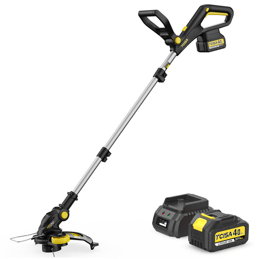 12-inch electric weed wacker & String Trimmer, 20V 4.0Ah Battery & Charger Included, Efficient Lawn Edger with Adjustable Cutting Head