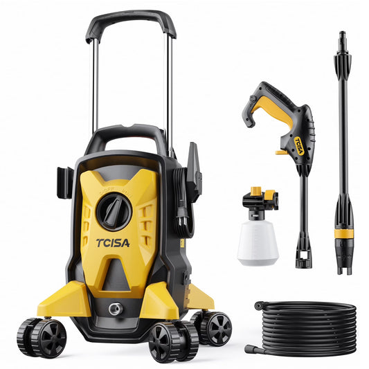 TCISA Electric Pressure Washer,4000 PSI Max 2.8 GPM Power Washer with 35FT Cord,20FT Hose,Adjustable Nozzle 0-120°,Foam Cannon for Car Garden Patio