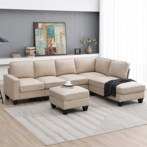 Eunon Modular Couches and Sofas Sectional with Storage Sectional Sofa L Shaped Sectional Couch with Reversible Chaises,Khaki