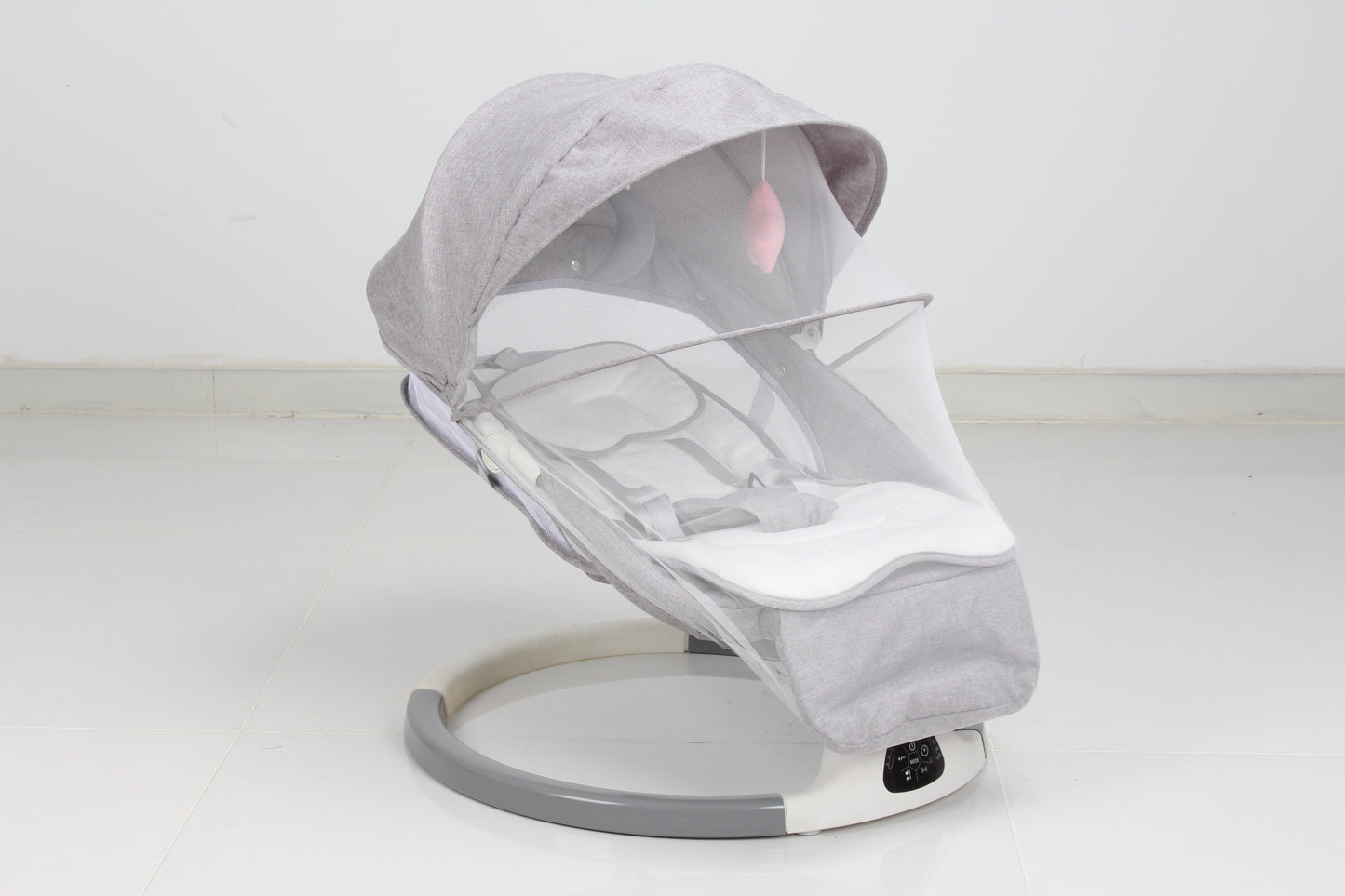 SACVON Baby Swing for Infants 0-6 Months, 5 Sway Modes Electric Infant Rocker with Bluetooth Music, Auto Timer & Remote, Bouncer Seat for Newborns – Gray