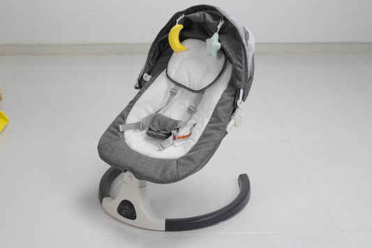 SACVON Bluetooth Baby Swing for Infants to Toddlers, 5-Speed Electric Rocker with Music, Timer, Remote & Safety Harness, 0–6 Months, Dark Gray
