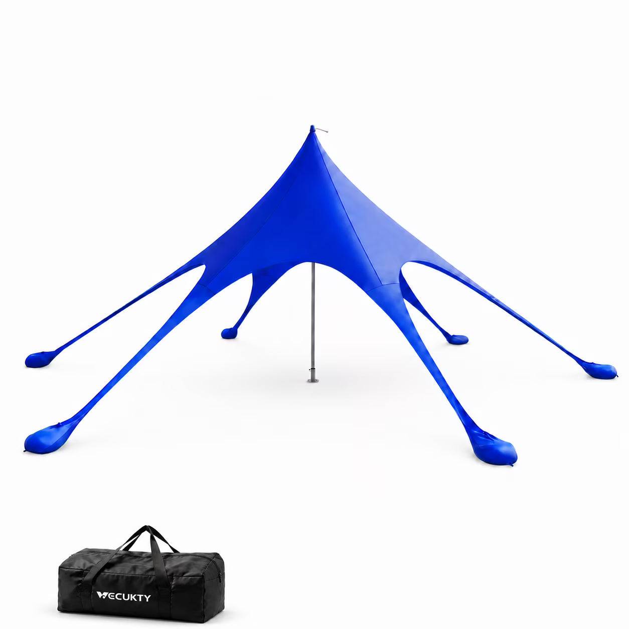 VECUKTY 12x12 FT Beach Canopy Tent Sun Shelter, Beach Shade Canopy Beach Tent Sun Shelter with 6 Sandbags, Blue
