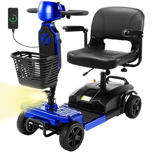 SACVON Mobility Scooter for Adults with 330 lbs Capacity,Foldable Motorized Scooter for Senior,12.5 Miles Travel,Airport Approved,Blue