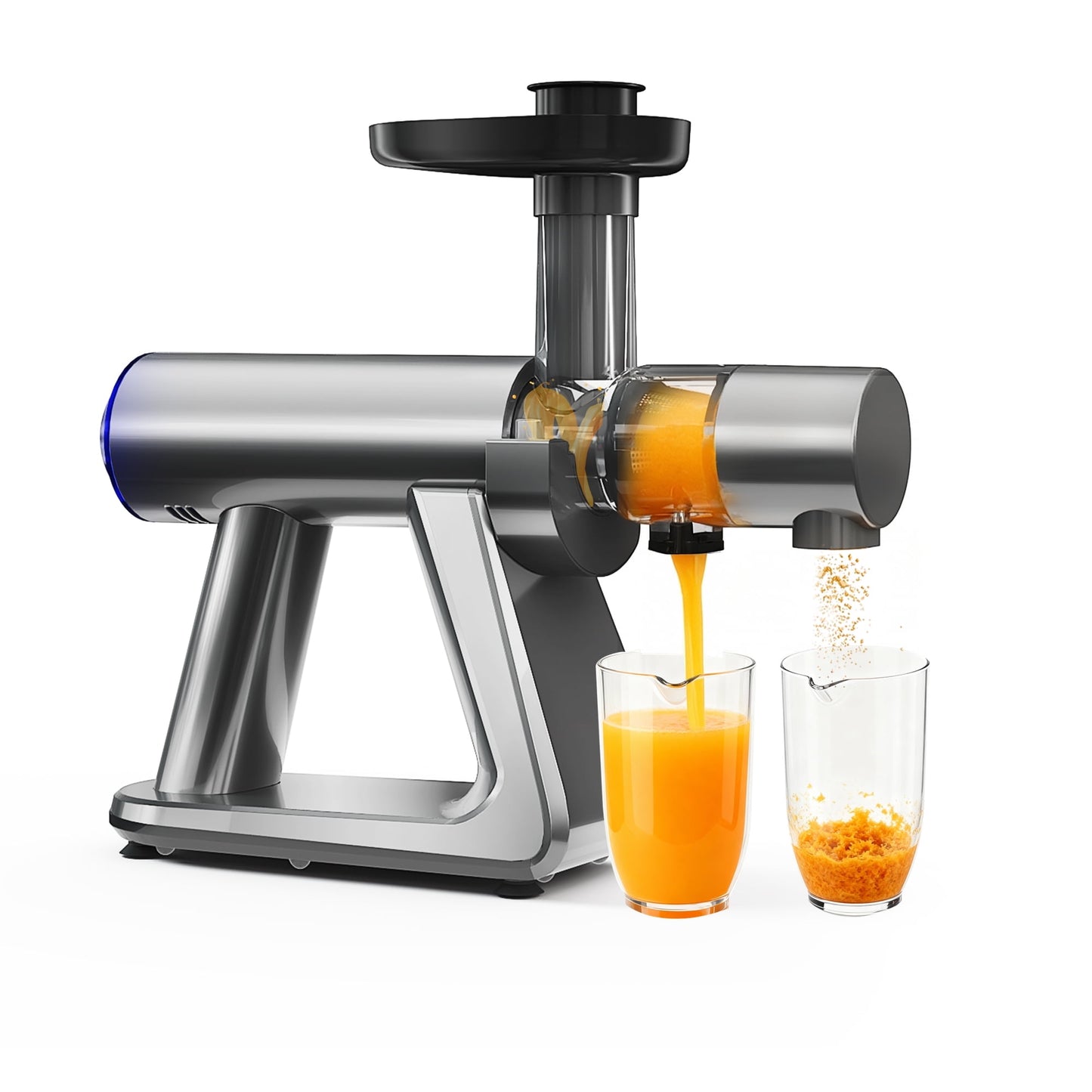 NICWIN Masticating Cold Press Juicer Machine, Slow Juice Extractor with Upgraded Fine Filter for Vegetables and Fruits, High Juice Yield & Easy to Clean, Gray