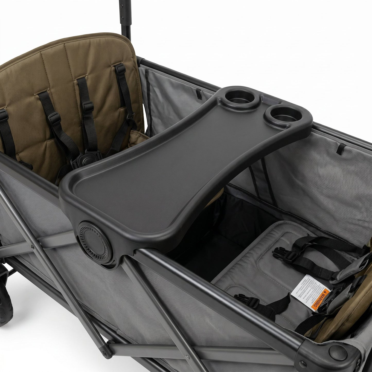 SACVON All-Terrain Stroller Wagon for Toddlers with Canopy, Parent Organizer, Adjustable Handlebar, 2 Cup Holders