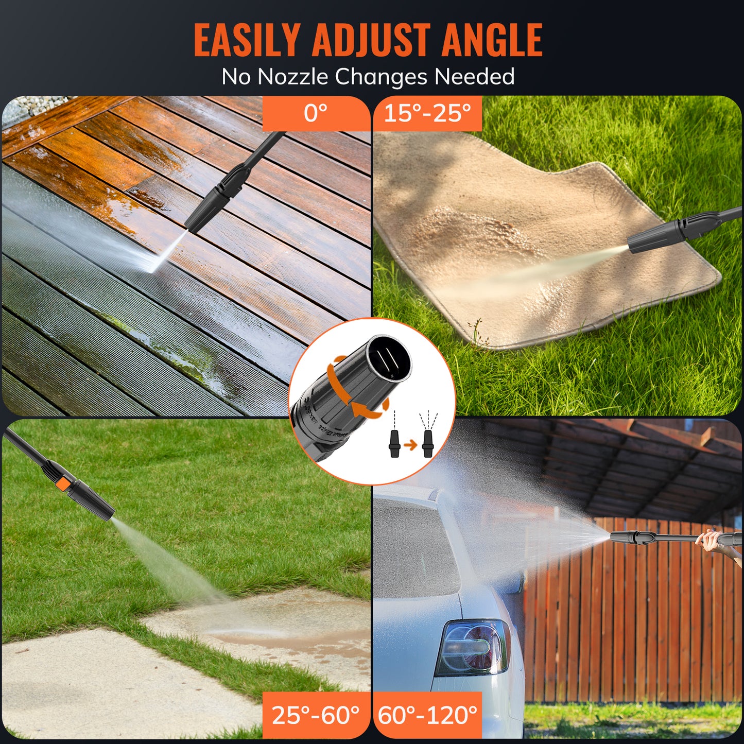 Keenstone 3600 PSI Electric Pressure Washer , Max 2 GPM 110V with Adjustable Nozzle 0-120°,Foam Cannon for Cleaning Cars Patios Driveways Fences Pools