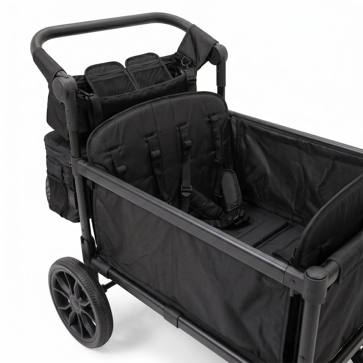 SACVON All-Terrain Stroller Wagon for Toddlers with Canopy, Parent Organizer, Adjustable Handlebar, 2 Cup Holders