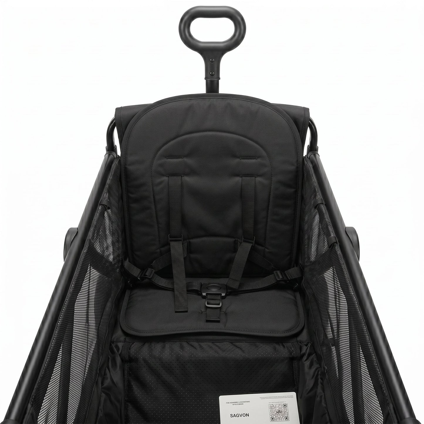 SACVON All-Terrain Stroller Wagon for Toddlers with Canopy, Parent Organizer, Adjustable Handlebar, 2 Cup Holders
