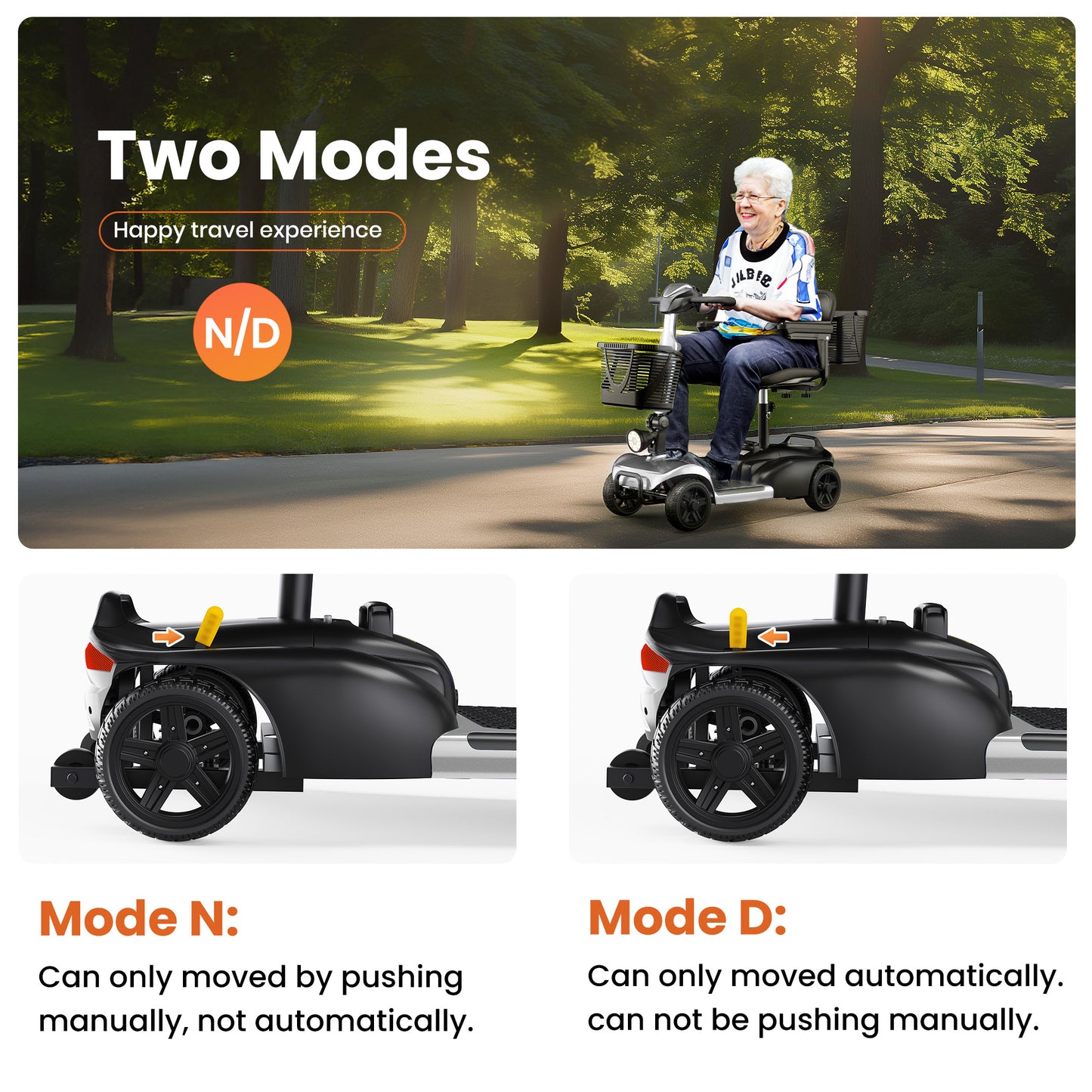 SACVON 4 Wheels Mobility Scooter with Cane Holder for Seniors, Electric Folding Wheelchair Device for Travel, Silver