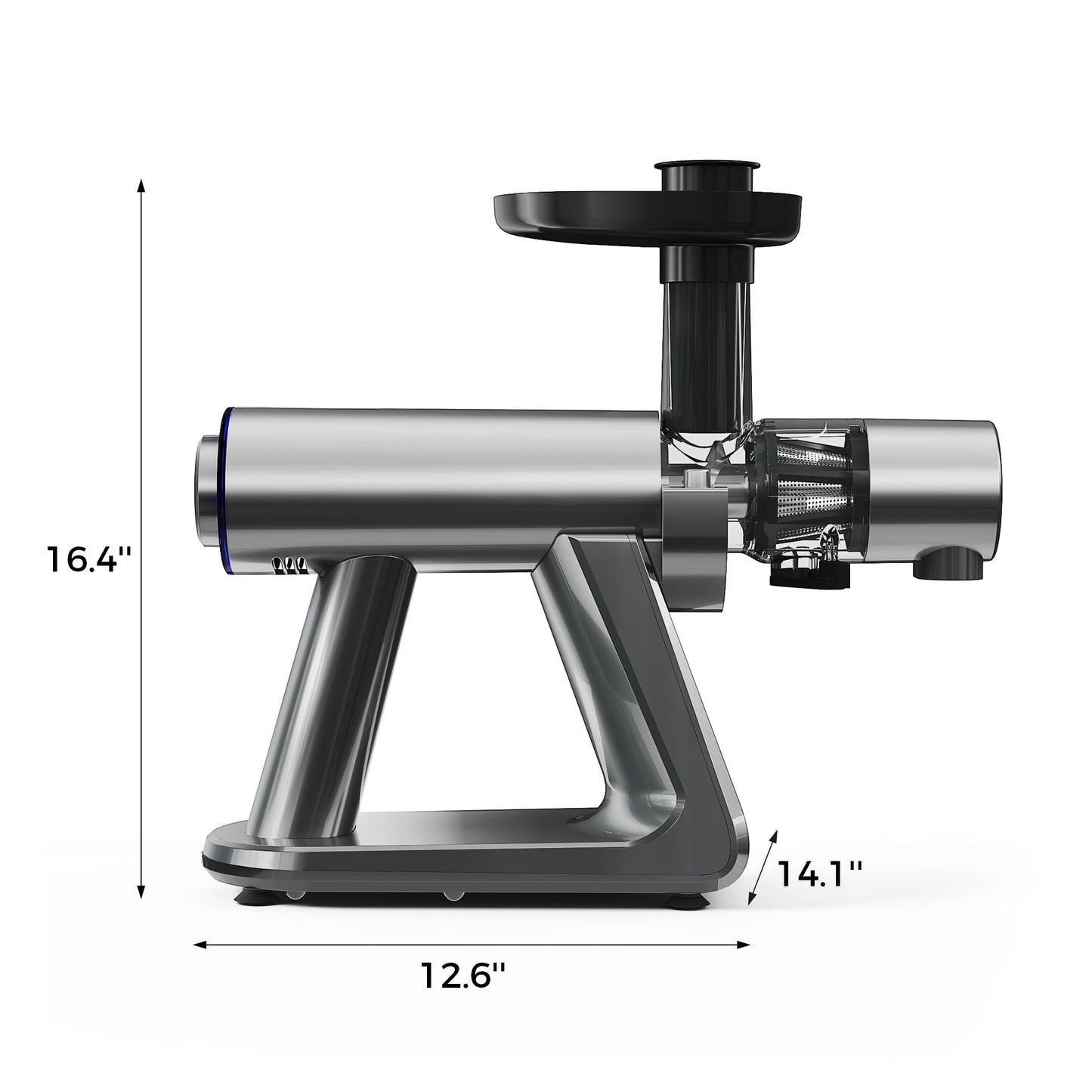 NICWIN Masticating Cold Press Juicer Machine, Slow Juice Extractor with Upgraded Fine Filter for Vegetables and Fruits, High Juice Yield & Easy to Clean, Gray