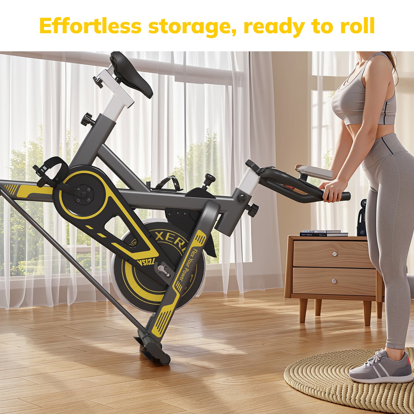 Exercise Bike, TCISA Stationary Bike, Indoor Cycling Bike for Home, with Ultra-Cushy Bike Seat, Silent Belt Drive, Heavy Flywheel and for Home Gym Cardio Workout Training