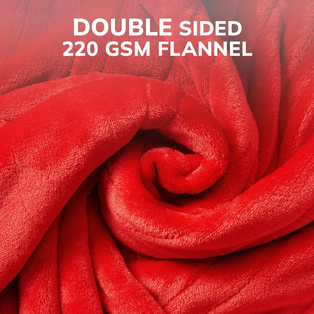 VECUKTY 50" x 60" Electric Throw Heated Blanket with 6 Heating Levels & 2-10H Auto-off, Machine Washable Double sided Flannel, Red