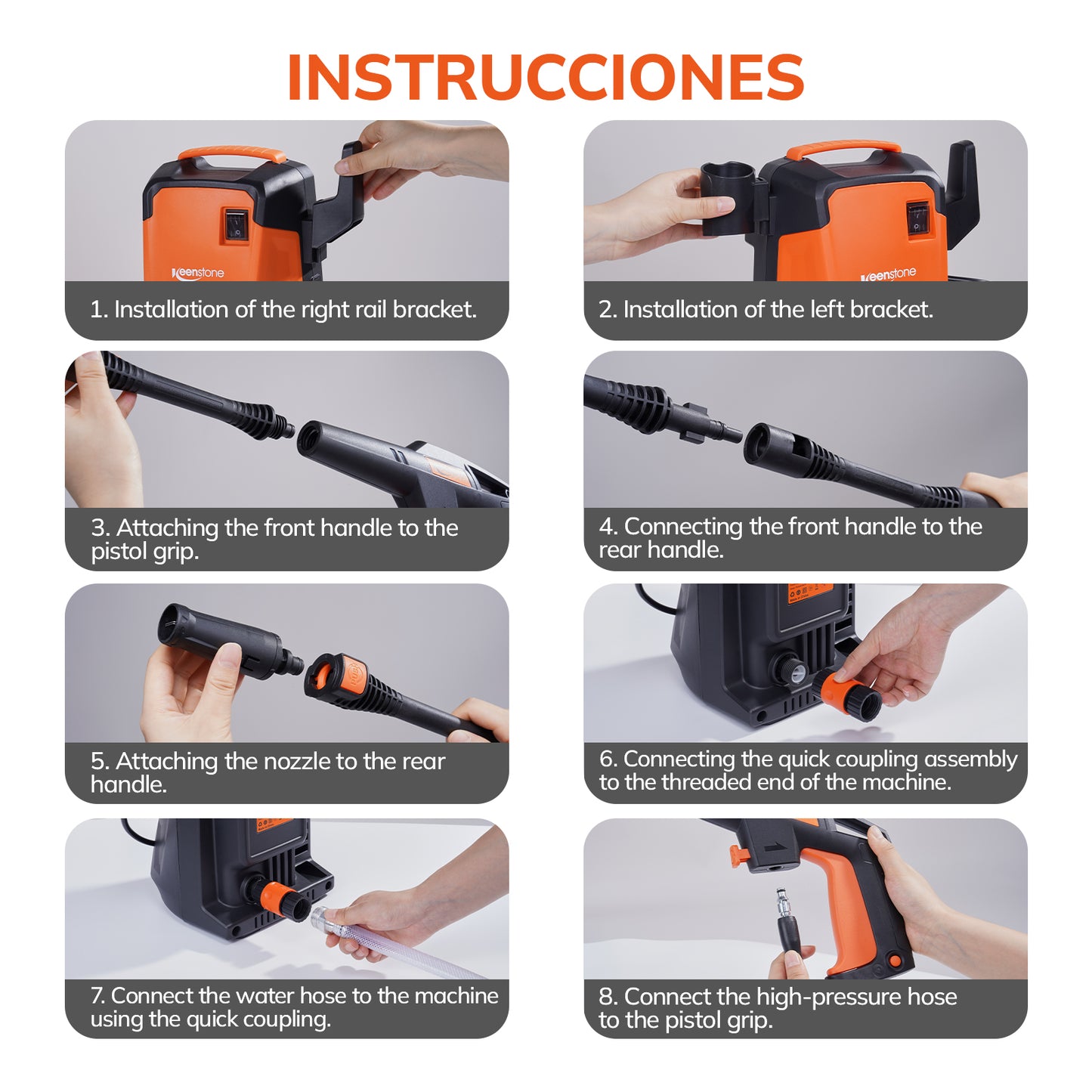 Keenstone 1500W Electric Pressure Washer 4000PSI Max 2.6 GPM with Adjustable Nozzle 0-120°,Power Cleaning Machine with Foam Cannon, Portable to Clean Patios, Cars, Fences, Driveways