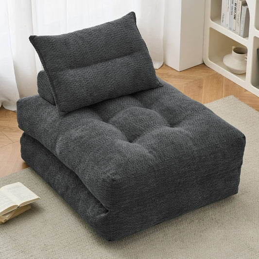 Eunon 86" Oversized Folding Sofa Bed Convertible for Living Room, Dark Gray