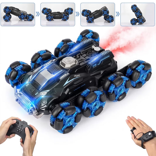 Keenstone Remote Control Car,Eight-Wheel Drive RC Race Car Monster Truck with Gesture Control ,Transformation Double-side Driving, Gift for Kids Age 5+,Blue