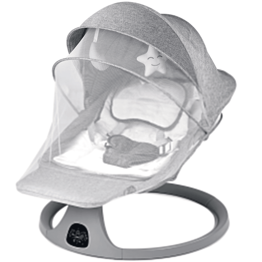 SACVON Baby Swing for Infants to Toddler, Baby Rocker for Infants with 5 Sway Ranges,Bluetooth Support Bouncers for 0-24 Months, Light Gray