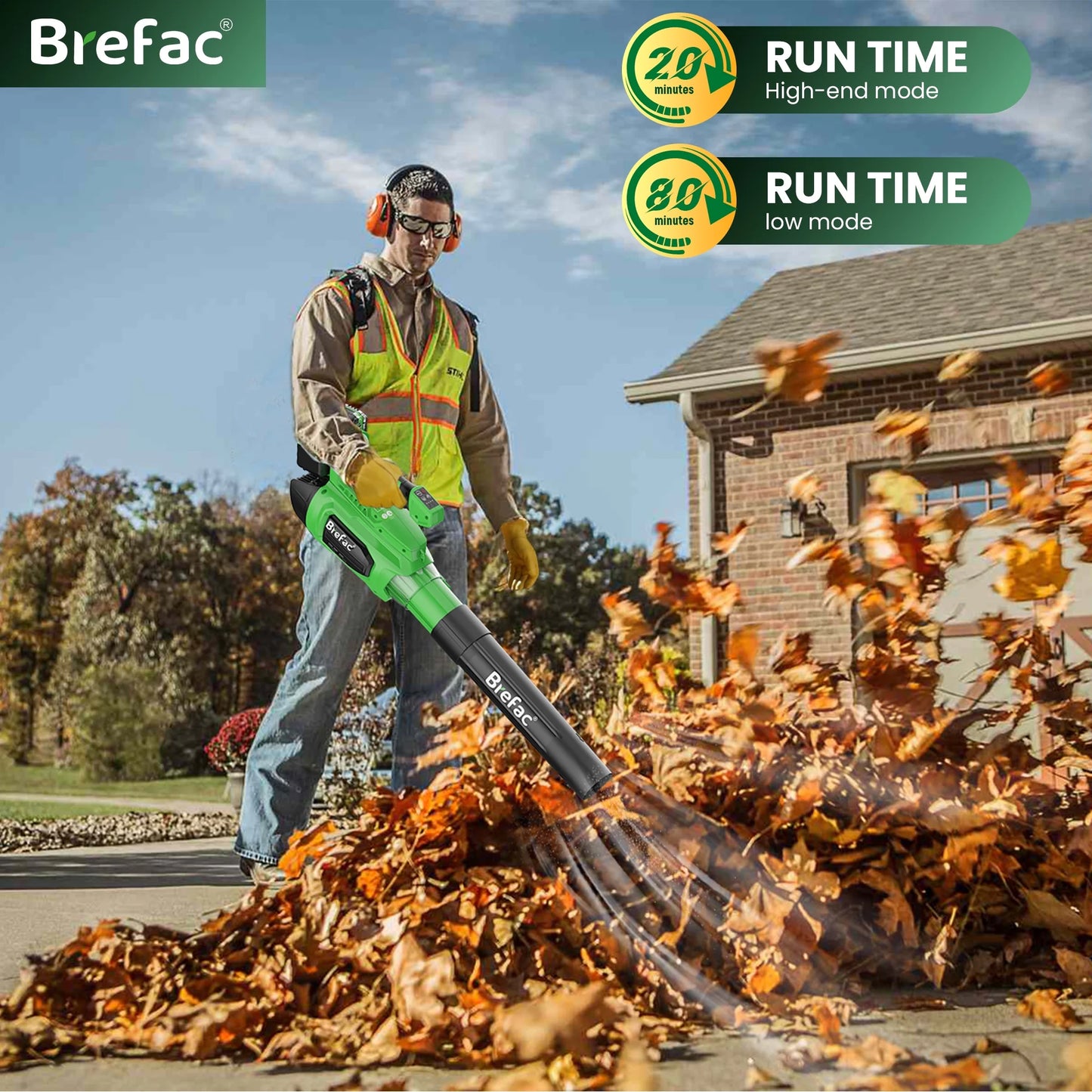 40V Leaf Blower 700CFM 180MPH, Brushless Motor with 2 X 4.0Ah Batteries and Fast Charger