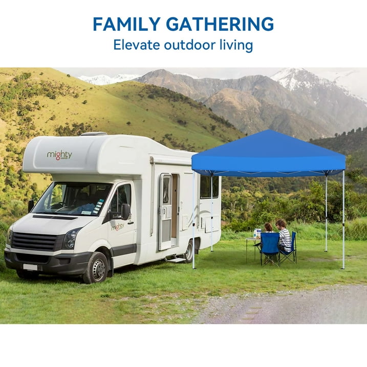 Vecukty 10' x 10' Pop up Canopy Tent with Sidewalls, Gazebo for Patio Outdoor Camping, Blue