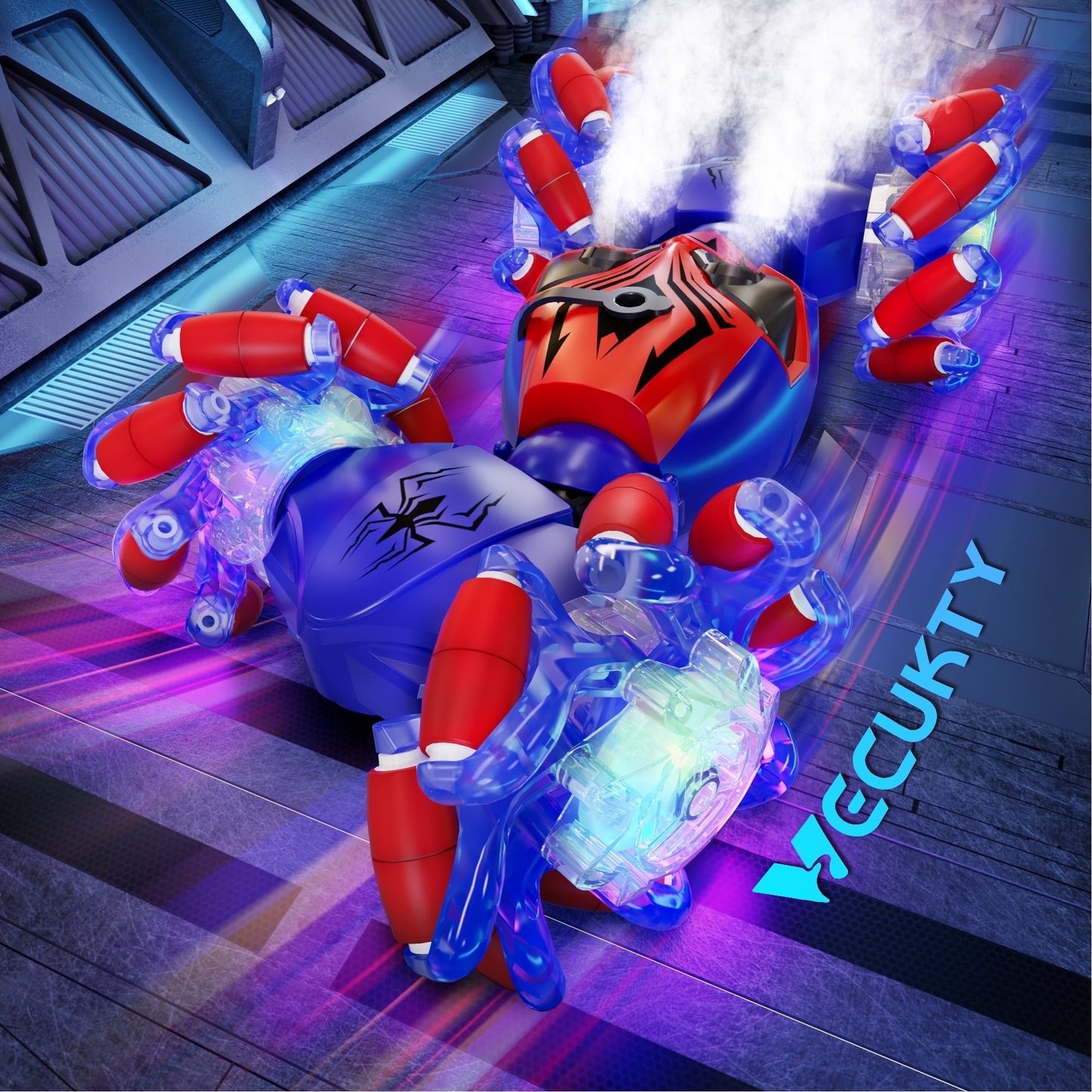 Vecukty Remote Control Car, 2.4GHZ Gesture Sensing Stunt Car with 360° Rotation&LED Spray&Music, 4WD All Terrain RC Car Toys Gift for Boys/Girls 3-12