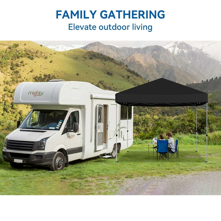 Vecukty 10' x 10' Black Sturdy Pop Up Canopy Tent, Removable Sidewalls