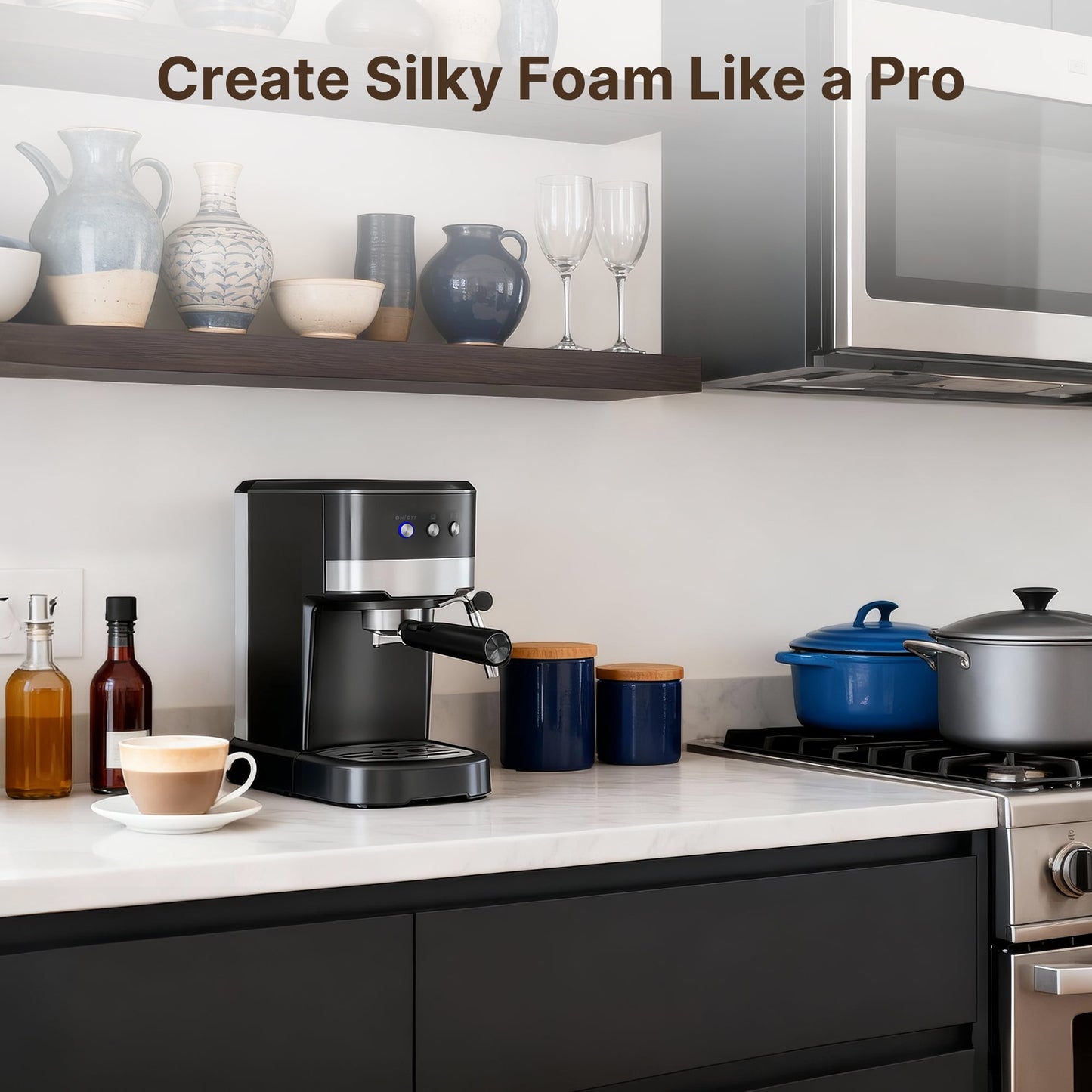 Expresso Machine 15 Bar with Auto Milk Frother, Professional Espresso Maker with Steam Wand