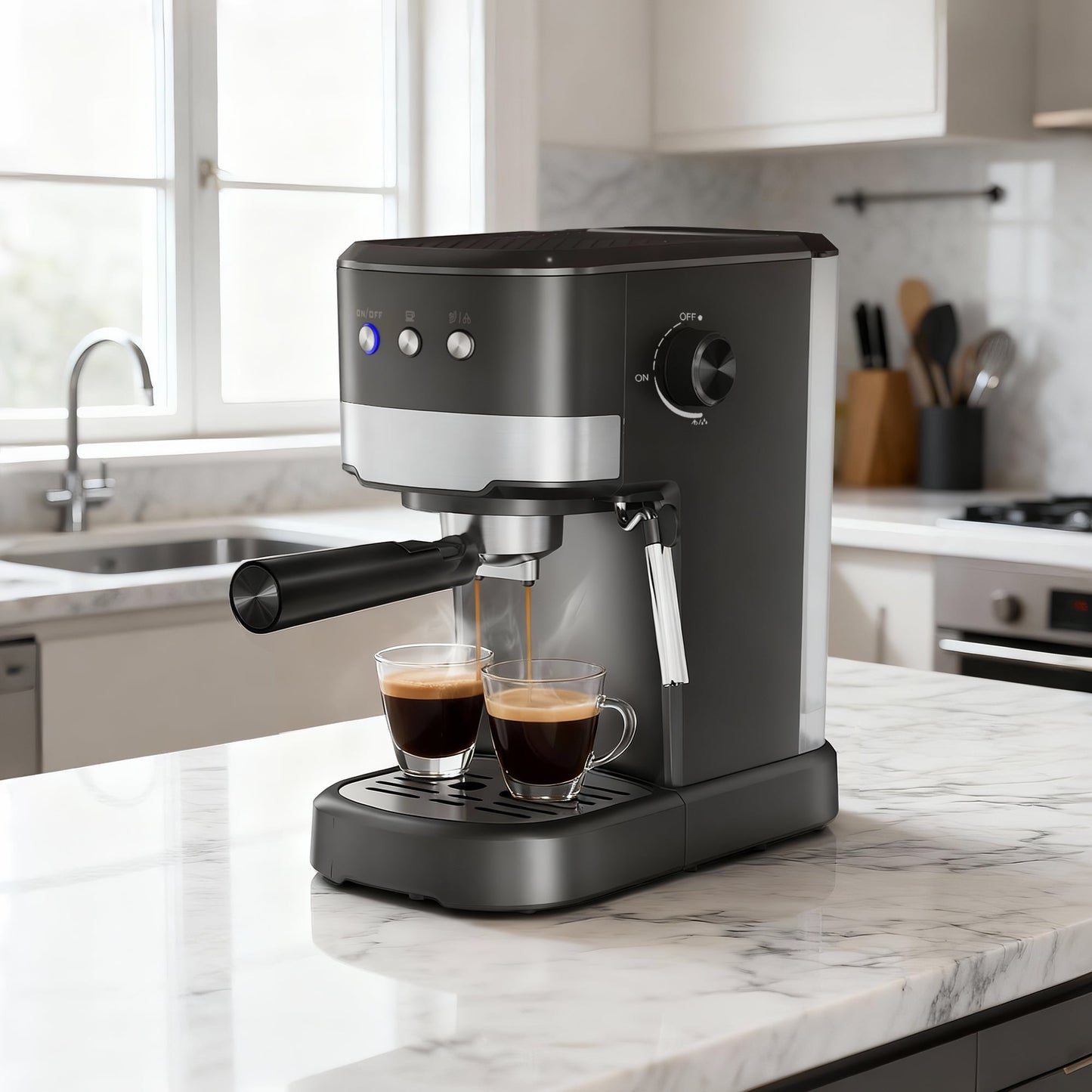 Expresso Machine 15 Bar with Auto Milk Frother, Professional Espresso Maker with Steam Wand