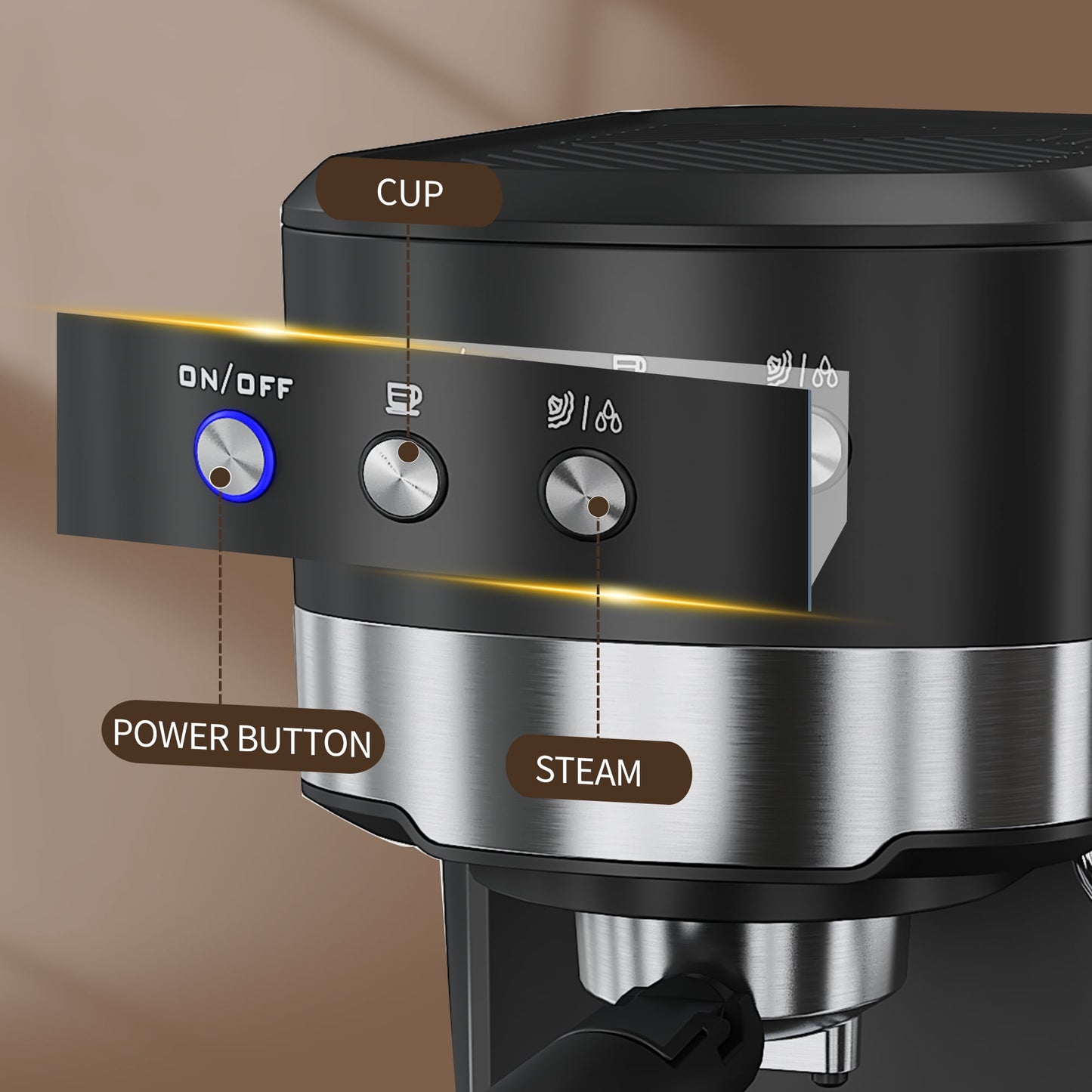 Expresso Machine 15 Bar with Auto Milk Frother, Professional Espresso Maker with Steam Wand
